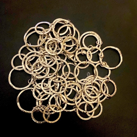 Silver-tone long circle necklace. - Picture 1 of 5